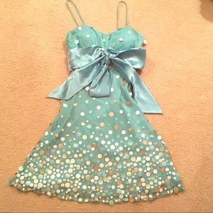 Sequined Sea Blue Dress